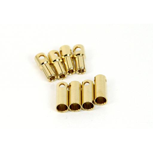 5.5mm Gold Bullets (male/female pair) - pack of 4 pairs